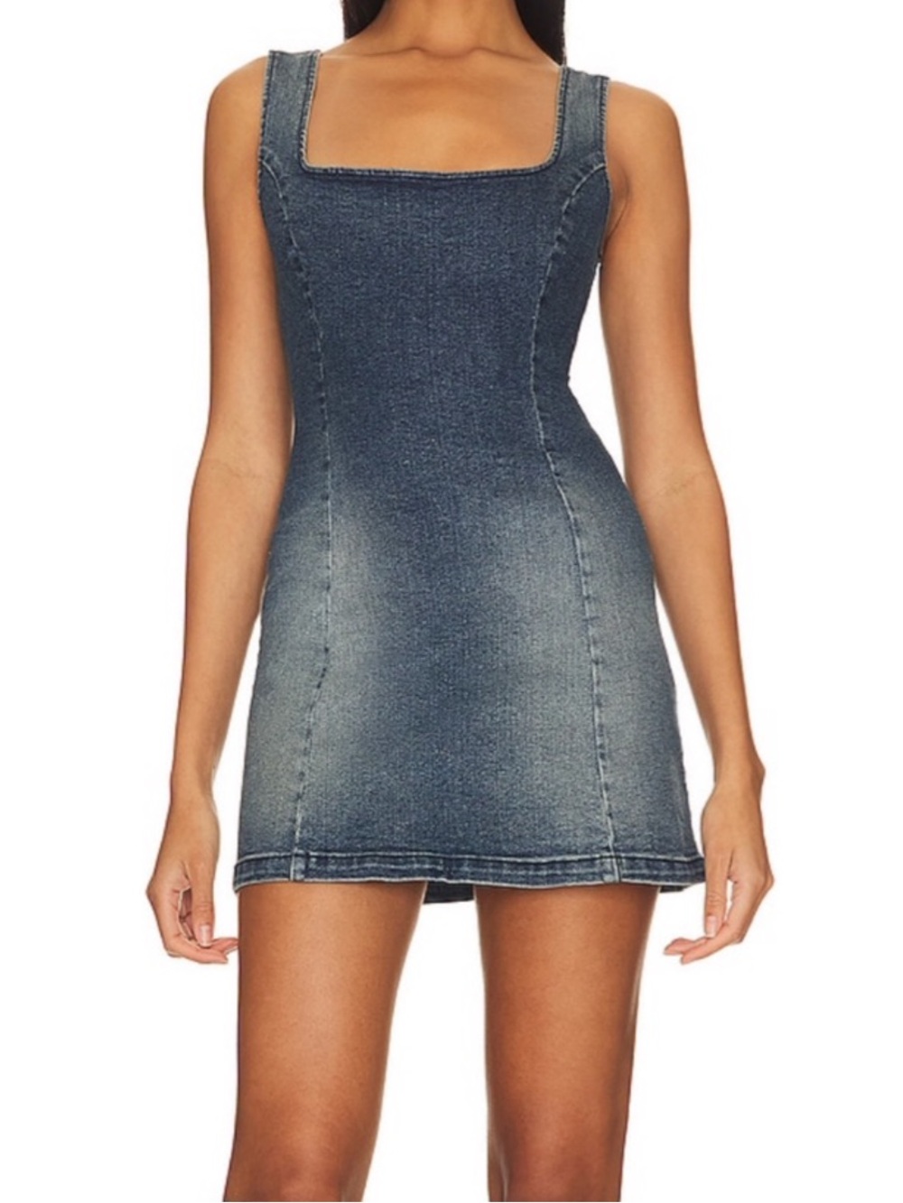 EB Denim Faded Indigo Bodycon Mini Dress